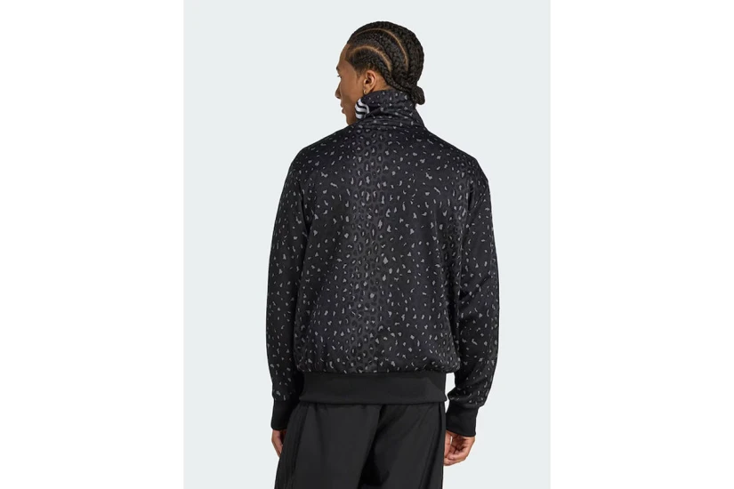 Adidas Originals Firebird Leopard Ανδρική Πολυεστερική Ζακέτα Μαύρα, Γκρι Σκούρο, Λευκά