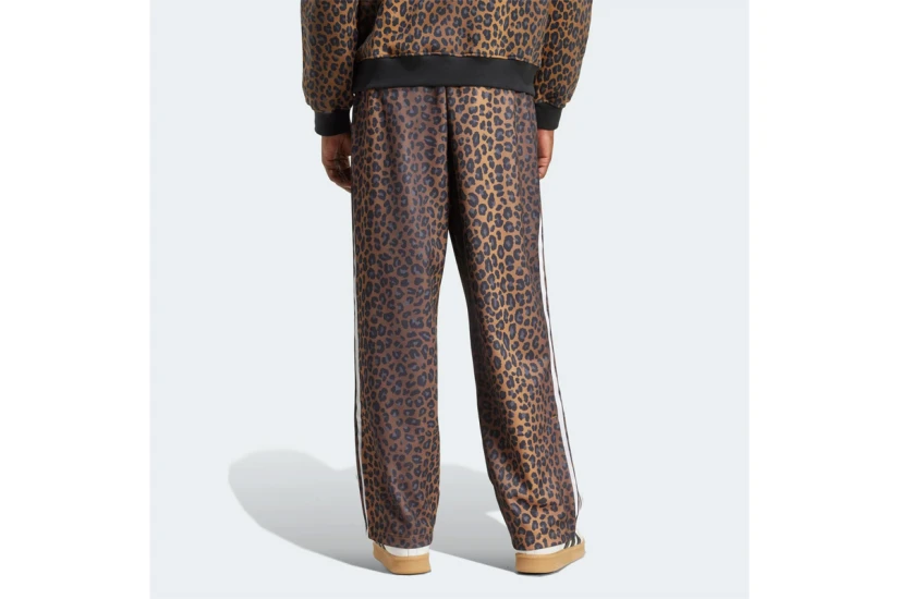 Adidas Originals Firebird Loose Leopard Ανδρικό Παντελόνι Φόρμας Καφέ, Λευκό, Μαύρο