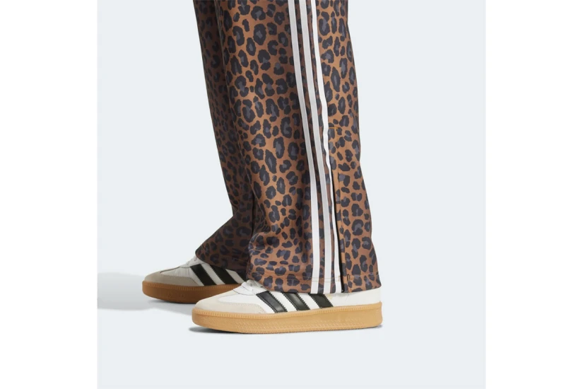 Adidas Originals Firebird Loose Leopard Ανδρικό Παντελόνι Φόρμας Καφέ, Λευκό, Μαύρο