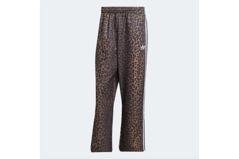 Adidas Originals Firebird Loose Leopard Ανδρικό Παντελόνι Φόρμας Καφέ, Λευκό, Μαύρο