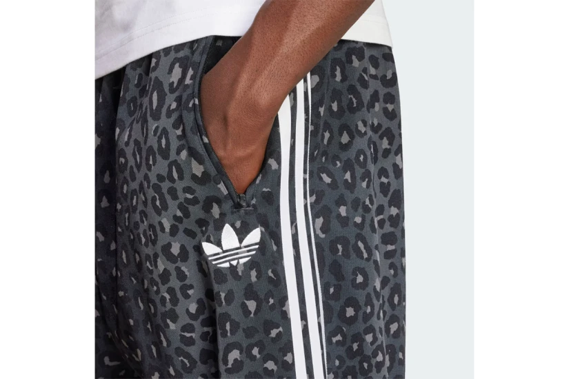 Adidas Originals Firebird Loose Leopard Ανδρικό Παντελόνι Φόρμας Μαύρο, Γκρι Σκούρο, Λευκό