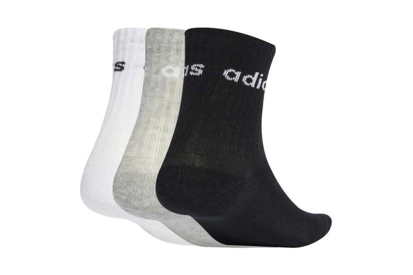 Adidas Performance Linear Παιδικές Ψηλές Κάλτσες 3 Ζευγάρια Λευκές, Γκρι, Μαύρες
