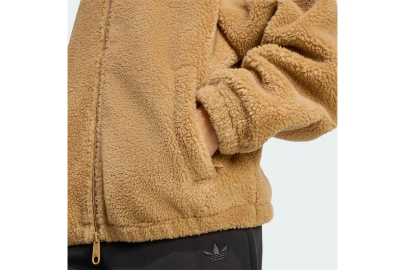 Adidas Originals Essentials Teddy Γυναικεία Ζακέτα Sherpa Κάμελ
