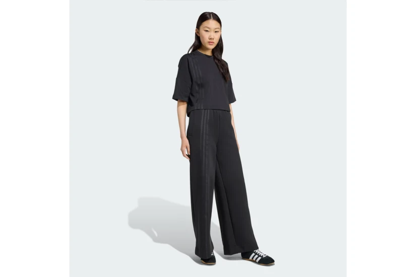 Adidas Originals Off Placed 3-Stripes Γυναικείο Παντελόνι Φόρμας Μαύρο