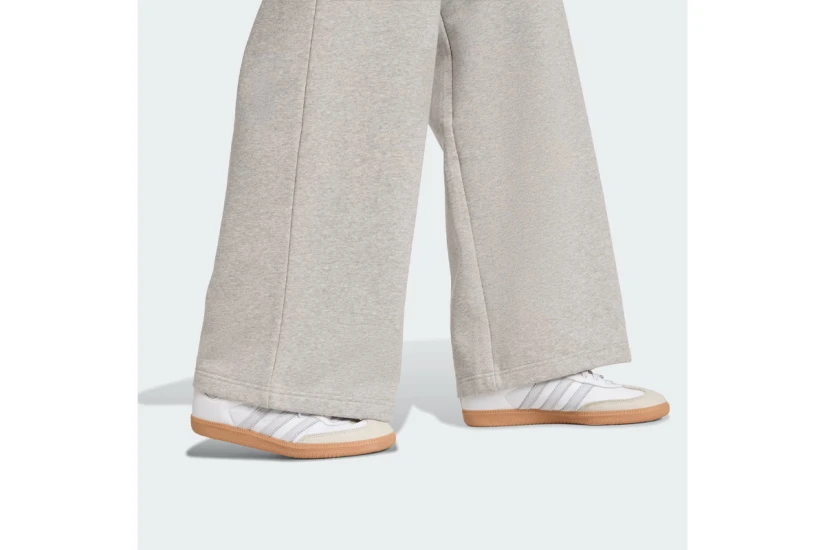 Adidas Originals Essentials Wide Leg Fleece Γυναικείο Παντελόνι Φόρμας Γκρι