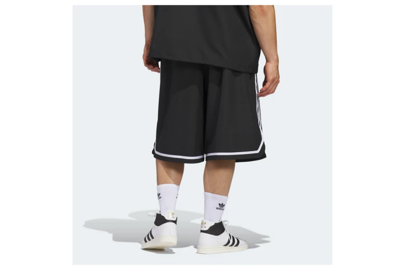 Adidas Originals Basketball Long Ανδρική Μπασκετική Βερμούδα Μαύρη, Λευκή