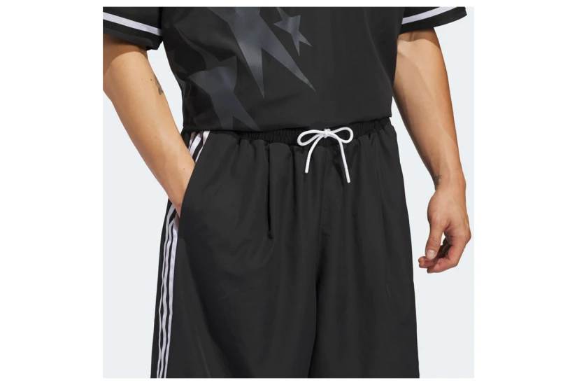 Adidas Originals Basketball Long Ανδρική Μπασκετική Βερμούδα Μαύρη, Λευκή