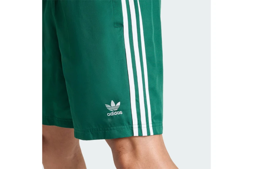 Adidas Originals Adicolor 3-Stripes Ανδρικό Μαγιό Σορτς Κυπαρισσί, Λευκό