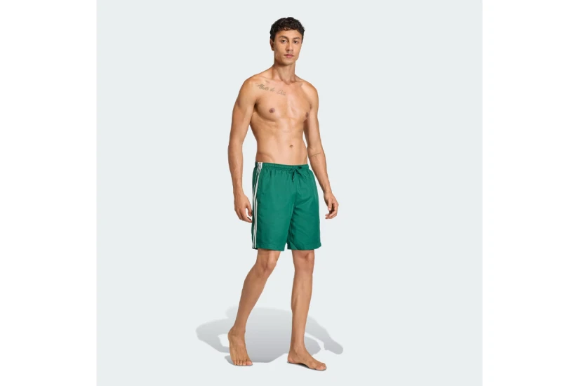 Adidas Originals Adicolor 3-Stripes Ανδρικό Μαγιό Σορτς Κυπαρισσί, Λευκό