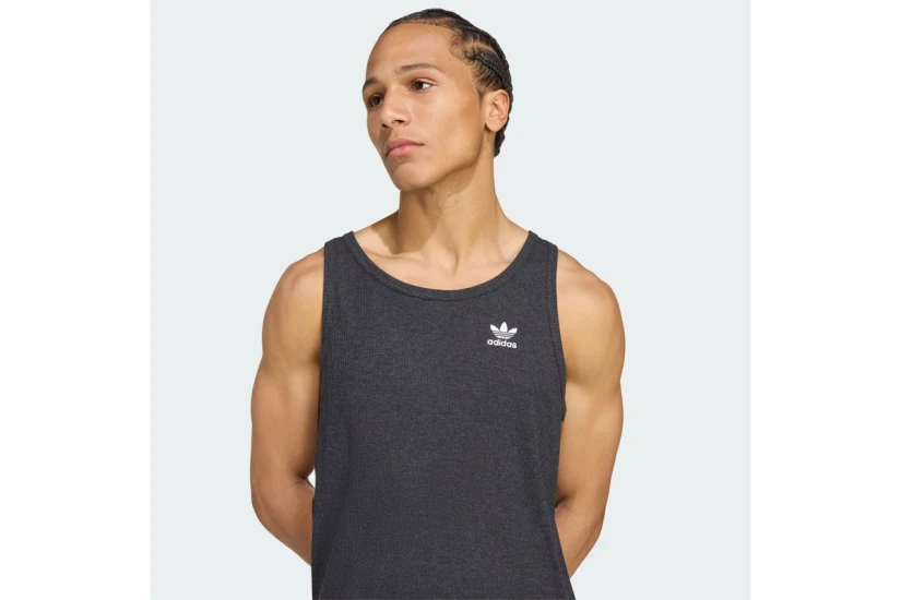 Adidas Originals Trefoil Essentials Ανδρική Αμάνικη Μπλούζα Μαύρη, Λευκή