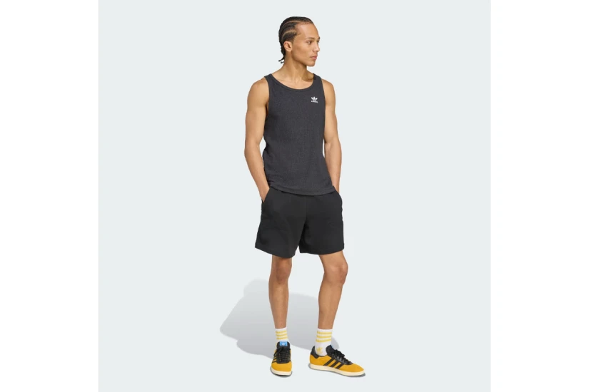 Adidas Originals Trefoil Essentials Ανδρική Αμάνικη Μπλούζα Μαύρη, Λευκή