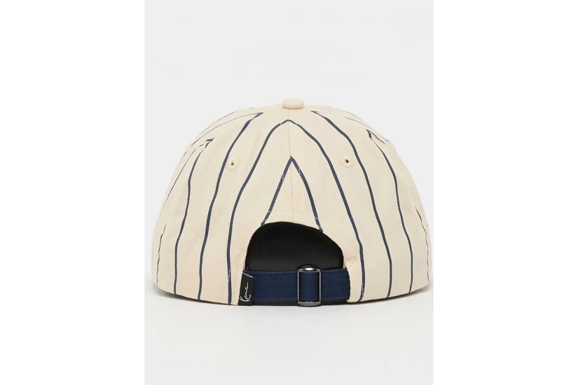 Karl Kani Cursive Varsity Pinstripe Καπέλο Strapback Μπεζ, Μπλε Σκούρο