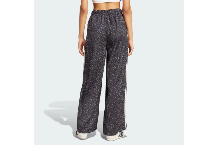 Adidas Originals Wide Leg Satin Γυναικείο Παντελόνι Φόρμας Μαύρο, Γκρι Σκούρο, Λευκό