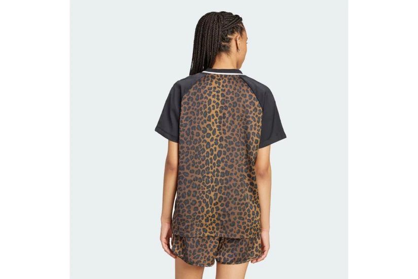 Adidas Originals Satin Jersey Γυναικείο Κοντομάνικο T-Shirt Μαύρο, Καφέ, Εκρού