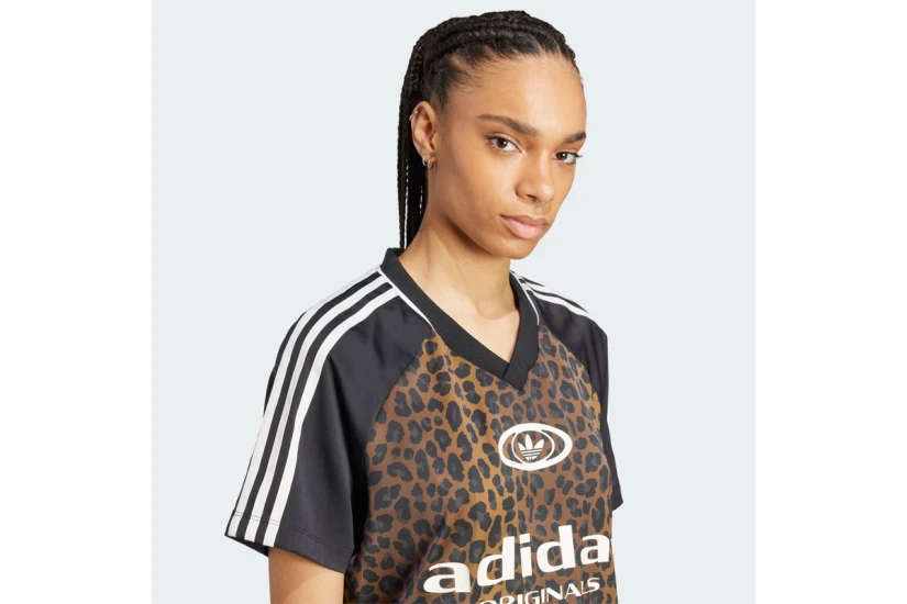 Adidas Originals Satin Jersey Γυναικείο Κοντομάνικο T-Shirt Μαύρο, Καφέ, Εκρού