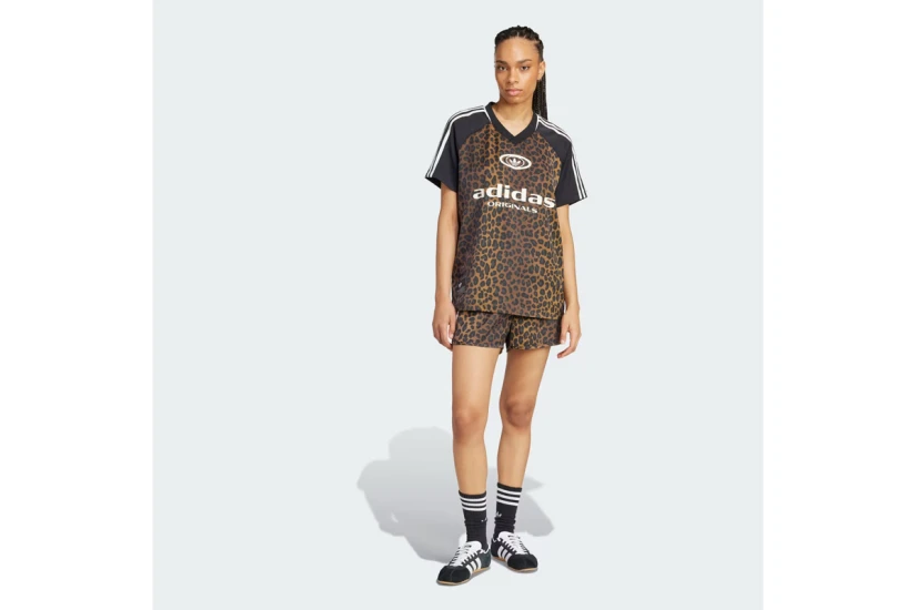Adidas Originals Satin Jersey Γυναικείο Κοντομάνικο T-Shirt Μαύρο, Καφέ, Εκρού
