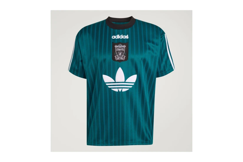 Adidas Originals Liverpool FC 95 Ανδρικό Κοντομάνικο T-Shirt Πετρόλ, Λευκό, Μαύρο