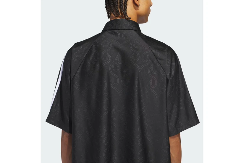 Adidas Originals Basketball Flame Ανδρικό Κοντομάνικο Πουκάμισο Μαύρο, Λευκό