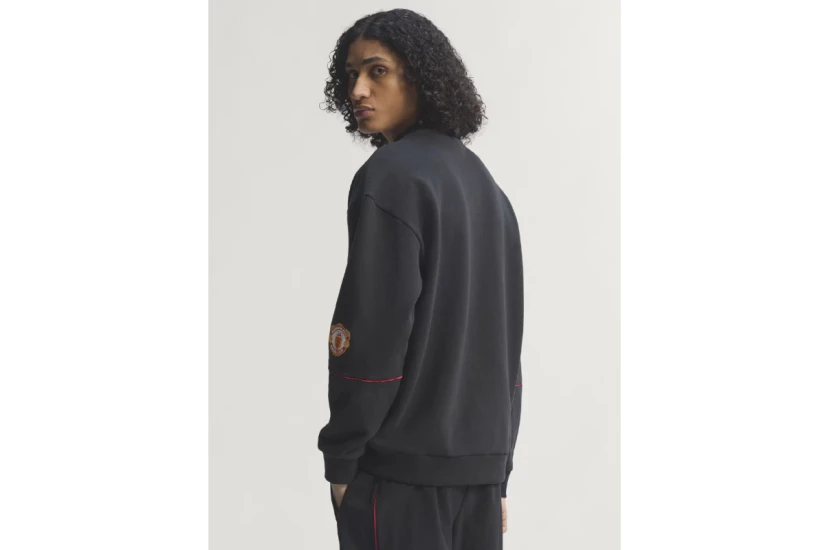 Adidas Originals Manchester United 90 Ανδρική Μακρυμάνικη Μπλούζα με Λαιμόκοψη Μαύρη