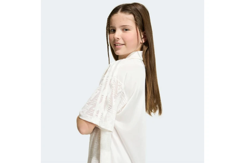 Adidas Originals Loose Batwing Lace Παιδικό T-Shirt - Φόρεμα Mini Εκρού
