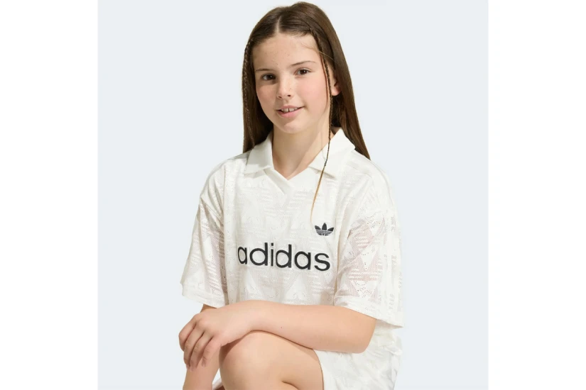 Adidas Originals Loose Batwing Lace Παιδικό T-Shirt - Φόρεμα Mini Εκρού