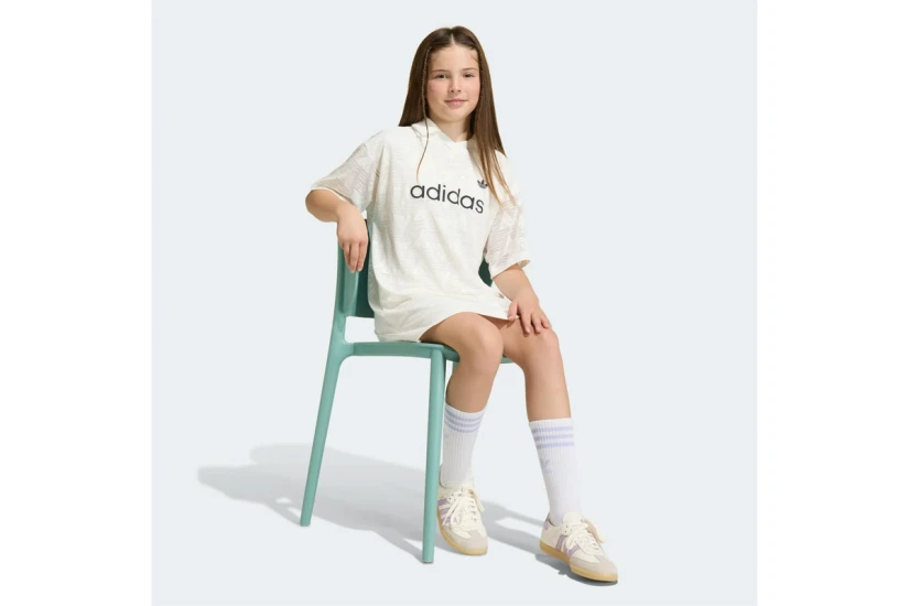 Adidas Originals Loose Batwing Lace Παιδικό T-Shirt - Φόρεμα Mini Εκρού