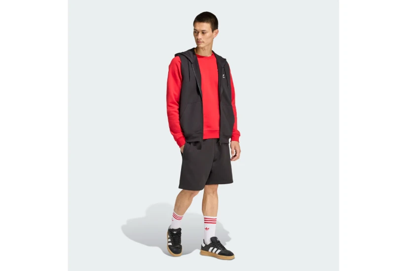 Adidas Originals Trefoil Essentials Fleece Ανδρική Αθλητική Βερμούδα Μαύρη