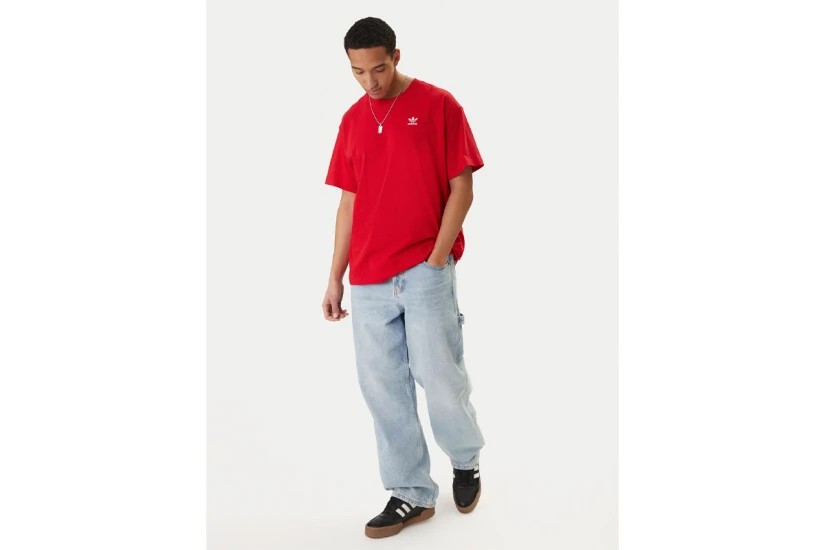 Adidas Originals Trefoil Essentials Overisized Ανδρικό Κοντομάνικο T-Shirt Κόκκινο 