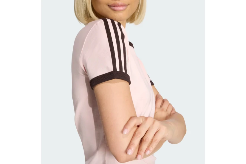 Adidas Originals 3-Stripes Γυναικείο Κοντομάνικο T-Shirt Ροζ, Καφέ