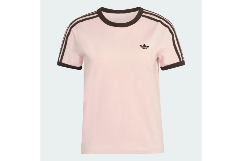 Adidas Originals 3-Stripes Γυναικείο Κοντομάνικο T-Shirt Ροζ, Καφέ