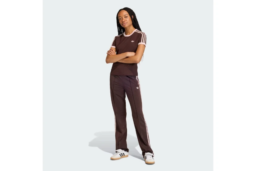 Adidas Originals 3-Stripes Γυναικείο Κοντομάνικο T-Shirt Καφέ, Ροζ