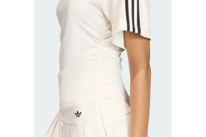 Adidas Originals Rouched Football Jersey Γυναικείο Κοντομάνικο T-Shirt Εκρού, Μαύρο
