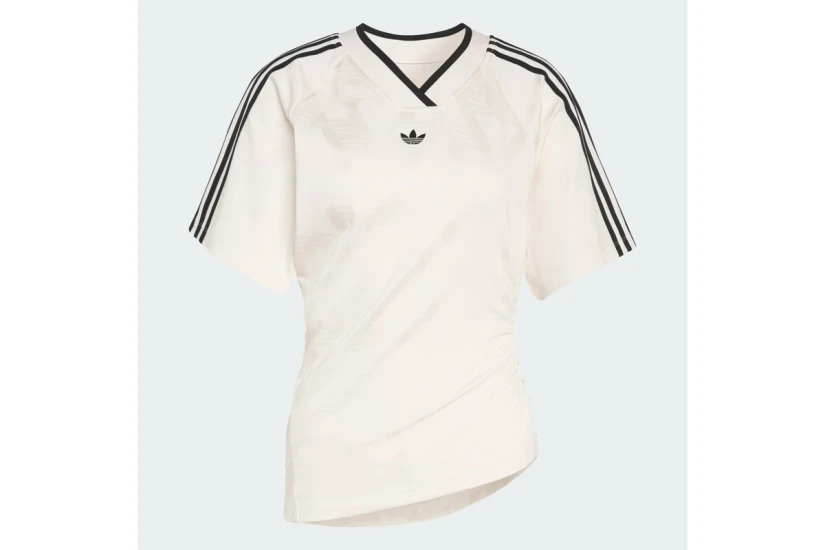 Adidas Originals Rouched Football Jersey Γυναικείο Κοντομάνικο T-Shirt Εκρού, Μαύρο