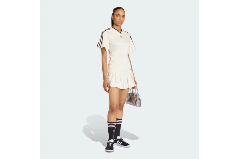 Adidas Originals Rouched Football Jersey Γυναικείο Κοντομάνικο T-Shirt Εκρού, Μαύρο