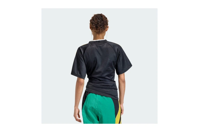 Adidas Originals Rouched Football Jersey Γυναικείο Κοντομάνικο T-Shirt Μαύρο, Κίτρινο, Εκρού