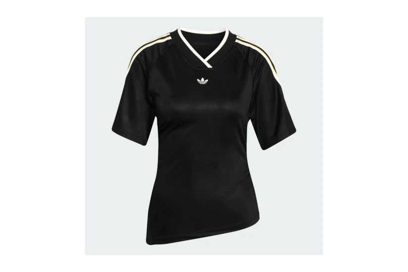 Adidas Originals Rouched Football Jersey Γυναικείο Κοντομάνικο T-Shirt Μαύρο, Κίτρινο, Εκρού