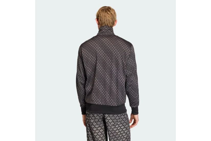Adidas Originals Firebird Monogram Ανδρική Πολυεστερική Ζακέτα Μαύρο, Γκρι Σκούρο, Λευκό