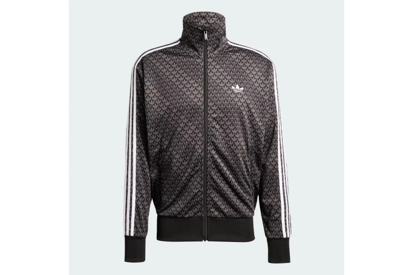 Adidas Originals Firebird Monogram Ανδρική Πολυεστερική Ζακέτα Μαύρο, Γκρι Σκούρο, Λευκό