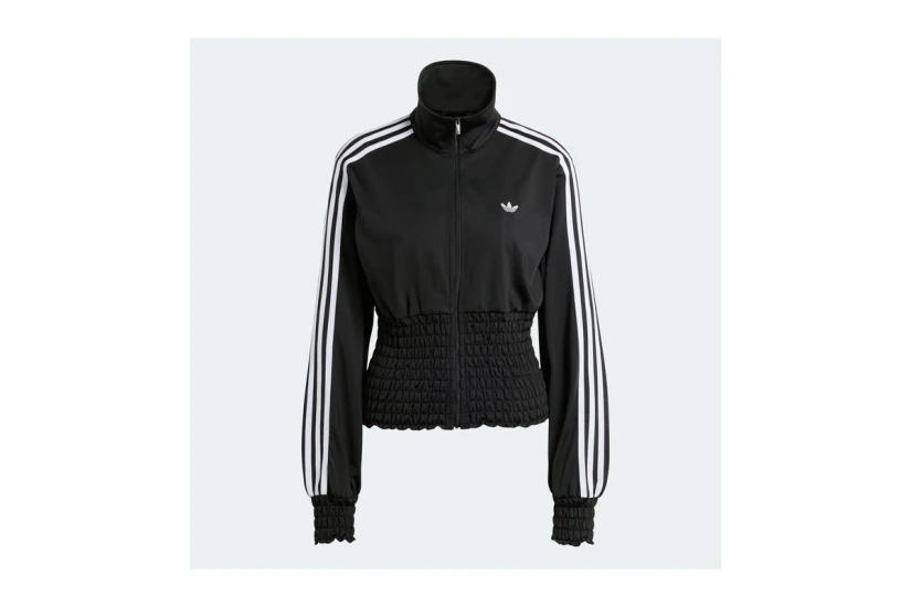 Adidas Originals Smocked Firebird Γυναικεία Πολυεστερική Ζακέτα Μαύρη, Λευκή