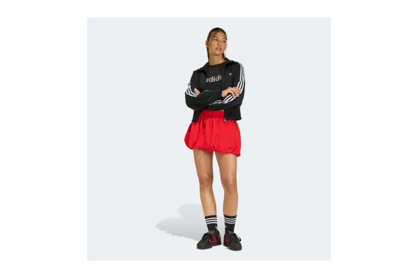 Adidas Originals Smocked Firebird Γυναικεία Πολυεστερική Ζακέτα Μαύρη, Λευκή