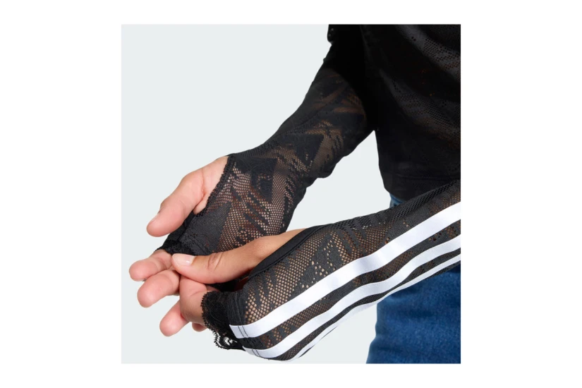 Adidas Originals Lace Bardot Γυναικεία Μακρυμάνικη Μπλούζα Μαύρη, Λευκή