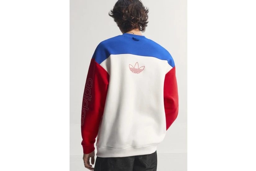 Adidas Originals Graphic Fifa 94 Ανδρική Μακρυμάνικη Μπλούζα με Λαιμόκοψη Λευκή, Ρουά, Κόκκινη