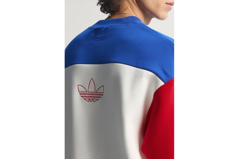 Adidas Originals Graphic Fifa 94 Ανδρική Μακρυμάνικη Μπλούζα με Λαιμόκοψη Λευκή, Ρουά, Κόκκινη