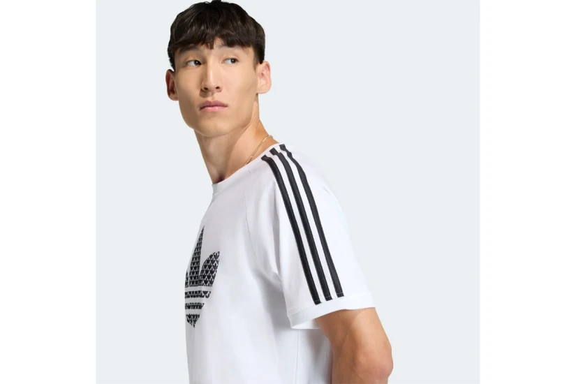 Adidas Originals Monogram Infill 3-Stripes Ανδρικό Κοντομάνικο T-Shirt Λευκό, Μαύρο