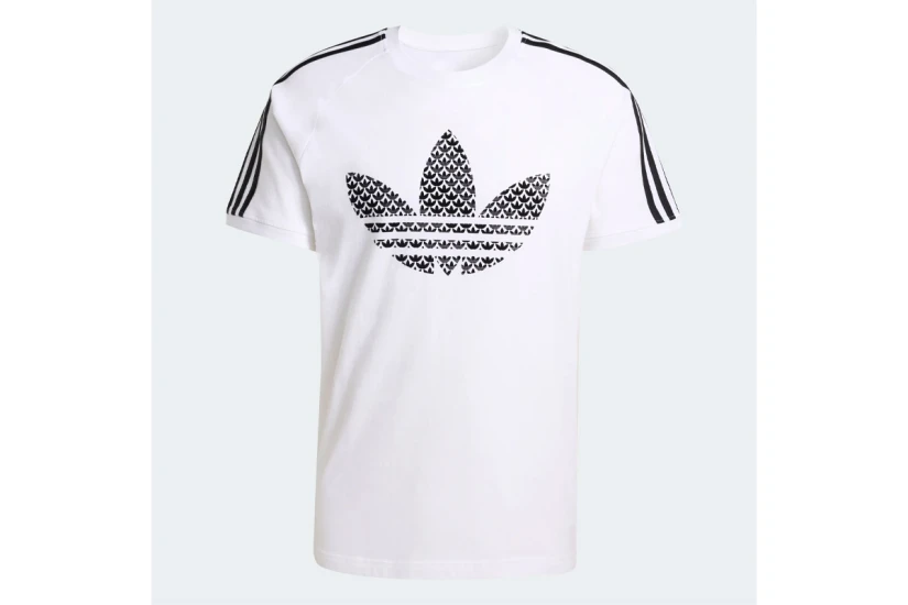 Adidas Originals Monogram Infill 3-Stripes Ανδρικό Κοντομάνικο T-Shirt Λευκό, Μαύρο