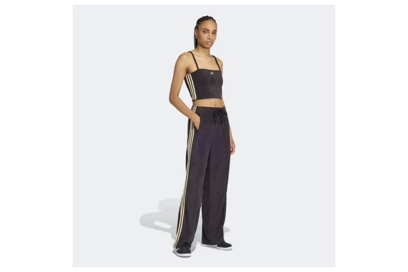 Adidas Originals Terry Towel Γυναικείο Αμάνικο Crop Top Μαύρο, Κίτρινο, Λευκό