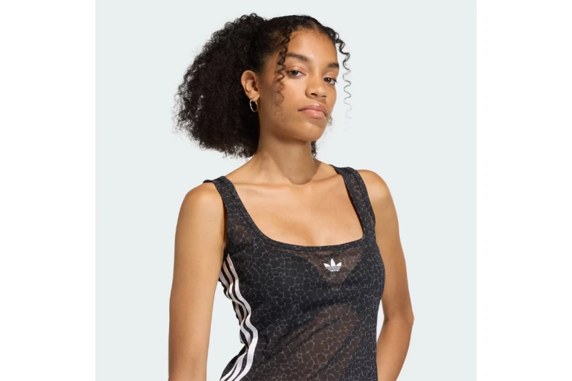 Adidas Originals Aop Γυναικεία Αμάνικη Μπλούζα Μαύρη, Γκρι Σκούρο, Λευκή