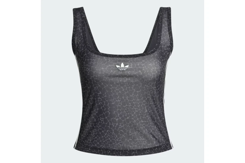 Adidas Originals Aop Γυναικεία Αμάνικη Μπλούζα Μαύρη, Γκρι Σκούρο, Λευκή