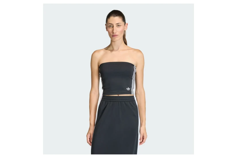 Adidas Originals 3-Stripes Γυναικείο Αμάνικο Tube Top Μαύρο, Λευκό