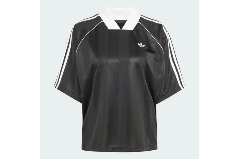 Adidas Originals 3-Stripes Jacquard Γυναικείο Κοντομάνικο T-Shirt Μαύρο, Λευκό